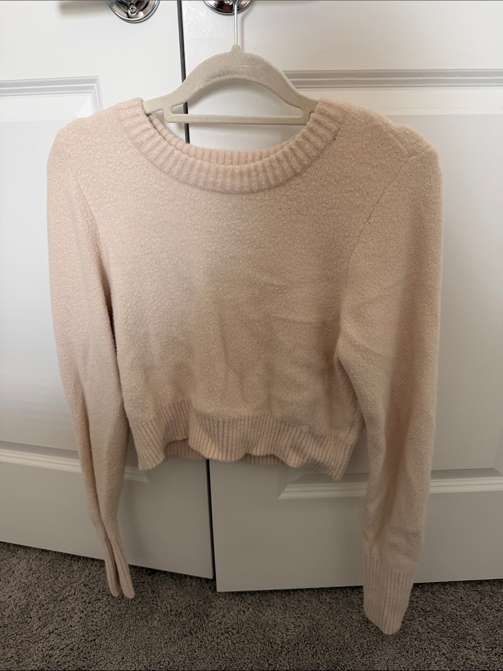 Altar'd State Soft Crewneck Sweater in Light Cream